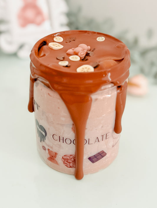 Chocolate Oatmeal Snow Fizz Slime